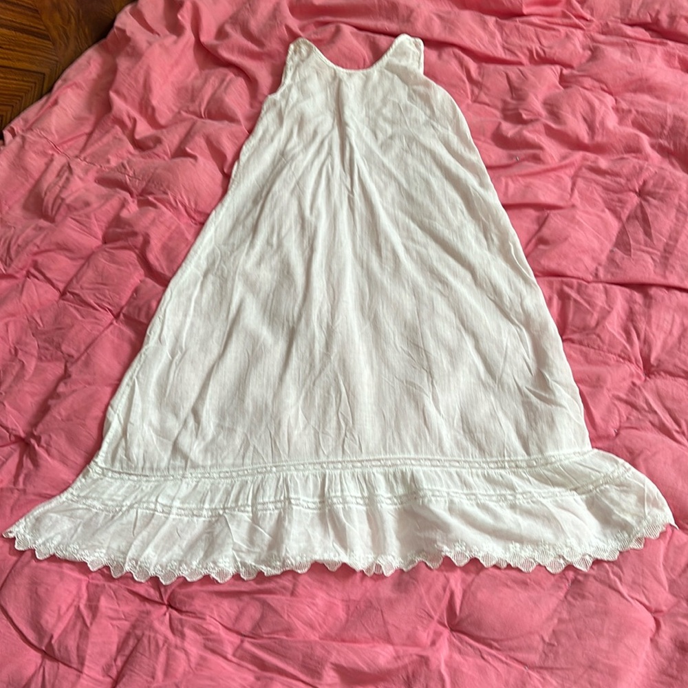 Vintage infant white with inset lace trim 29” long lightweight slip